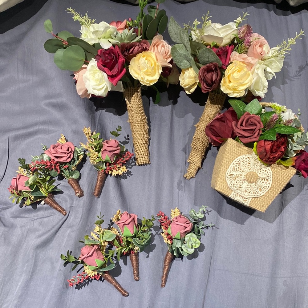 Wedding Bundle - Floral Decoration Burgundy/Marsala and Blush